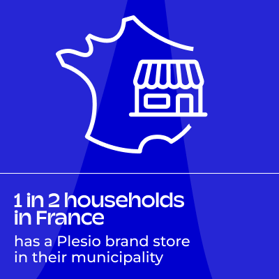 1 in 2 households in France has a Plesio brand store in their municipality